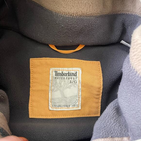 Timberland Men’s Insulated Jacket Tan Hooded Work Jacket Size Large - Picture 11 of 12